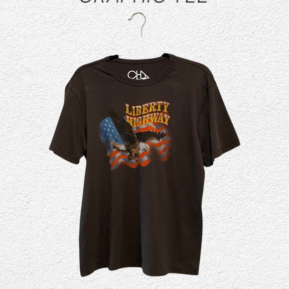 Chaser Liberty Highway Graphic Short Sleeve Cotton Tshirt Size Small - Picture 1 of 10